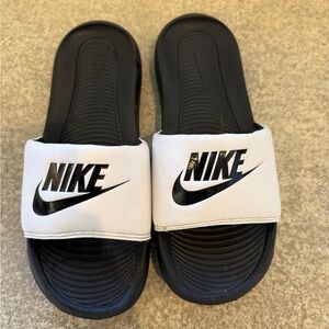 Nike Black and White Slides